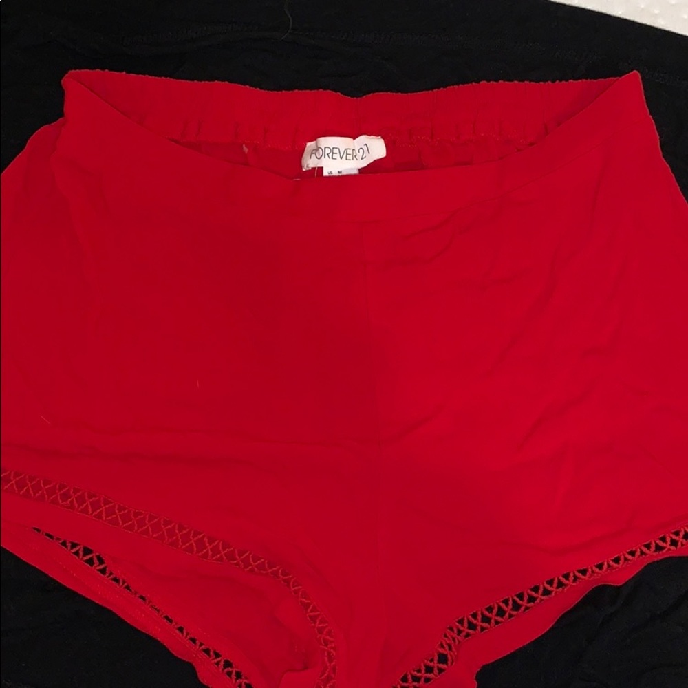 Red pattern shorts